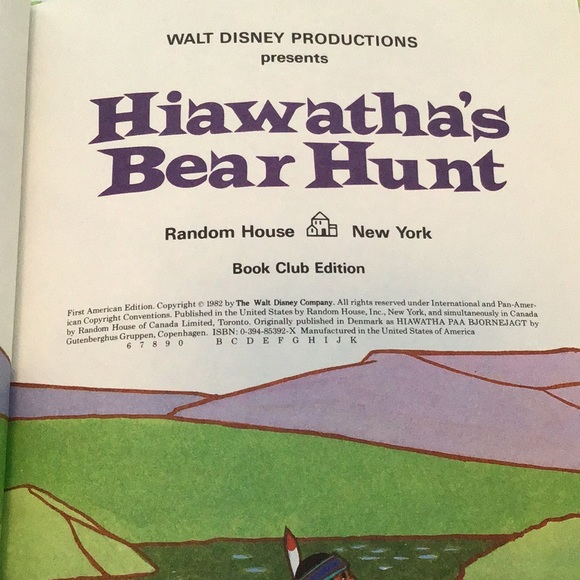 Hiawatha's Bear Hunt vintage kids book Disney's Wonderful World of Reading 1982 - Picture 3 of 6